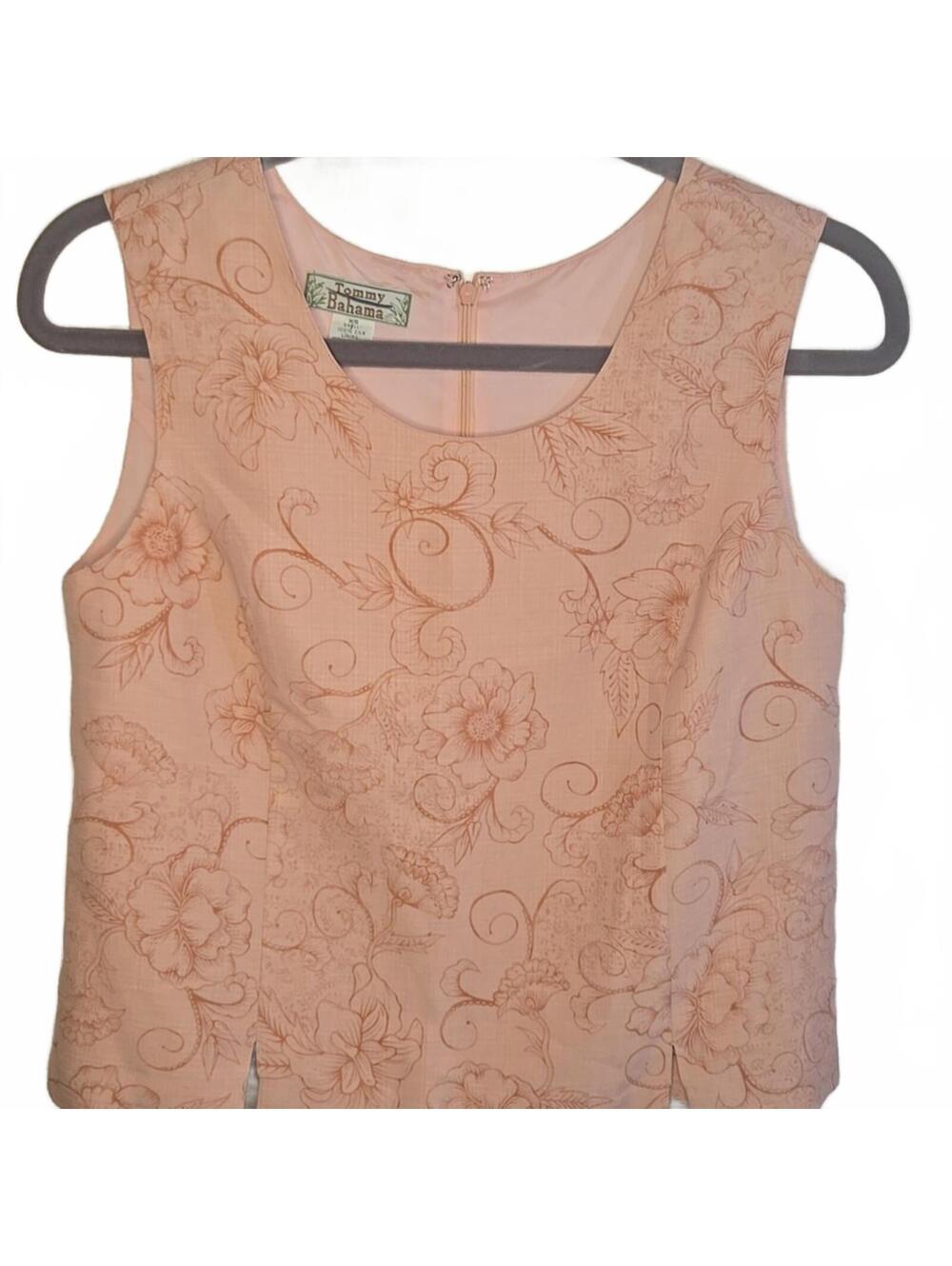 Tommy Bahama Peach Silk Sleeveless Top XS